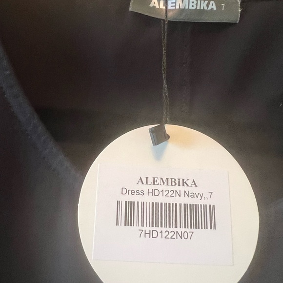 Blue Long Sleeve Crew Neck Midi dress - Picture 6 of 8